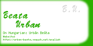 beata urban business card