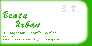 beata urban business card